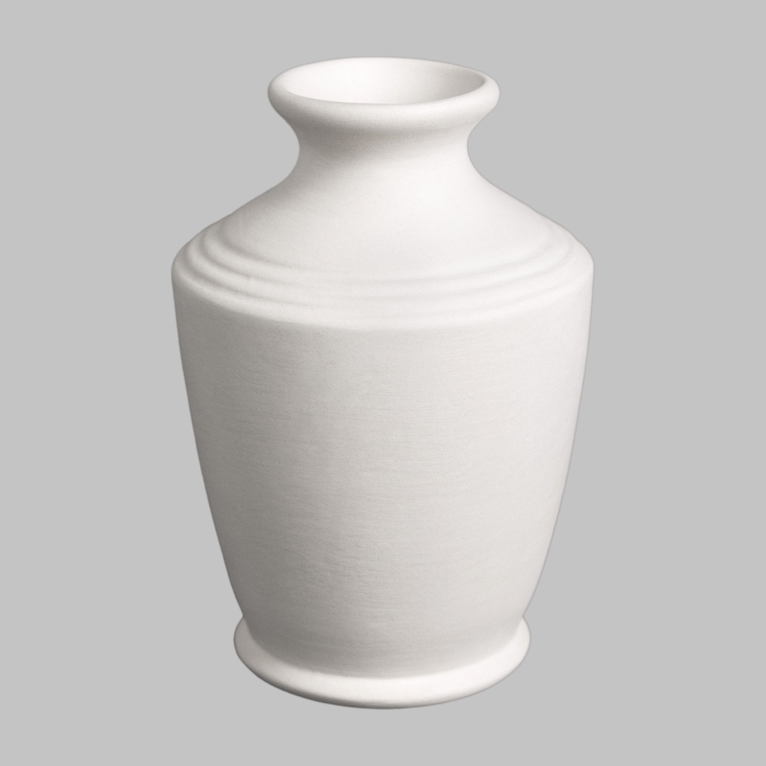 SB156 Mayco Stoneware Ringed Bisque Bud Vase